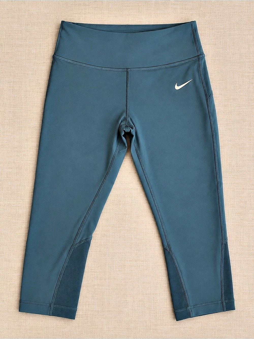 Nike Running Dri-FIT Crop Leggings in Blue Size Small